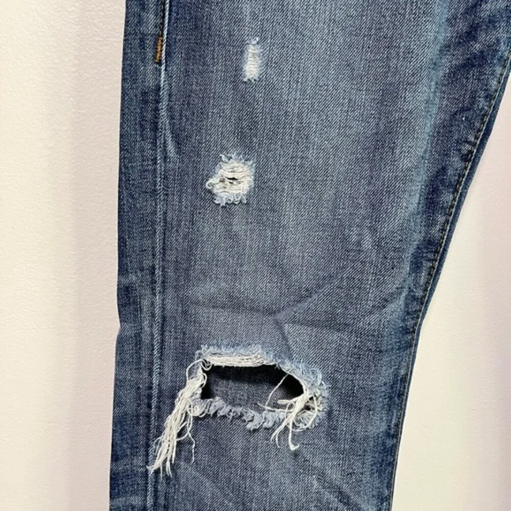 True Religion Men’s Straight Distressed Jeans – Size 30, Made in USA